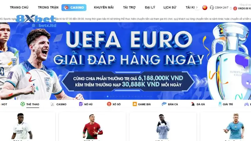 Sảnh chơi thể thao 8xbet được nhiều bet thủ yêu thích